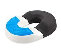 Vitabo Anillo de Asiento ergonómico para coxis - Cojín para coxis en Forma de O con Capa de Gel, cojín anular, Donut de Asiento de Espuma viscoelástica (Negro)