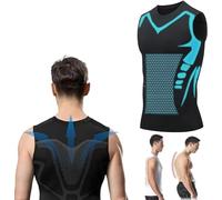 Vitaboost Compression Shirt, Mens Sleeveless Compression Tank Top, Ionic Shaping Sleeveless Vest for for Men to Build a Perfect Body (Black, XXL)