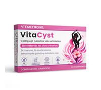 VitaCyst, manosa D pura con NAC (N-acetilcisteína), arándano rojo (cranberry) y gayuba. Complemento alimenticio vegano para las vías urinarias de la mujer, 60 cpr. sin gluten, lactosa u OMG