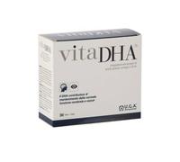 VitaDHA Líquid Omega 3 2000 mg (30 Ampollas con Sabor a Limón) - Omega3 EPA Y DHA para Niños y Adultos - Para la Salud de Retina y Cerebro