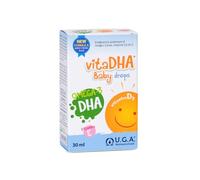 VitaDHA Baby Drops Omega 3 Niños y Bebés de 0+ Años (30 ml) - Omega-3 Liquido con Aceite de Algas y Vitamina D3 y E - Sin Sabor de Aceite de Pescado con Sabor a Leche y Nata