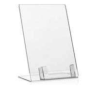 VITAdisplays - Expositor de Publicidad con Compartimento para Tarjetas de Visita, plexiglás, Transparente, DIN A5 + Visera, 2
