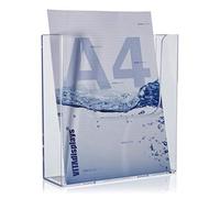 VITAdisplays® GP-230WE - Soporte de pared para folletos (DIN A4, profundidad extra de relleno), transparente