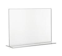 VITAdisplays® NE-380QT - Soporte en T para mesa (formato horizontal, cristal acrílico, DIN A4, 29,7 x 21 cm), color transparente