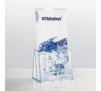 VITAdisplays Soporte para folletos de mesa Transparente DIN largo (DL) Paquete de 5