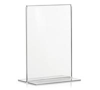 VITAdisplays Soporte publicitario 5xDIN A6 , soporte en L , soporte en L en formato vertical , soporte de mesa de PLEXIGLAS original (paquete de 5)