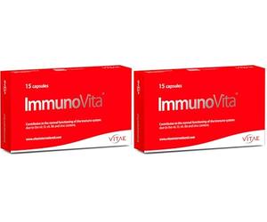 Vitae ImmunoVita 15 cápsulas | Betaglucanos de levadura, vitamina D3, vitamina B6 y zinc | Activar las defensas | Fortalecer el sistema inmunitario (Paquete de 2)