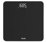 Vitafit Bascula de Baño, Precisión 0,05kg por Nuestra Fábrica Básculas Profesional Desde 2001, Balanza Peso Corporal LED y Step-On, 3*AAA Incluidas, 182kg, Spray Plata Negro