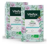 Vitaflor Té de Hierbas de Tomillo | 2 x 20 Bolsitas | Dolor de Garganta ? Frío: Proporciona un Efecto Calmante y Agradable en la Garganta Irritada.