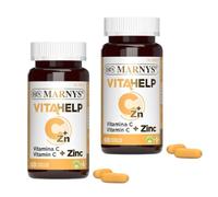 Vitahelp Vitamina C + Zinc - Pack Ahorro 2 x 60 Cápsulas Vegetales - 500mg Vitamina C y 25mg Zinc - Suplemento para Sistema Inmunológico y Antioxidante