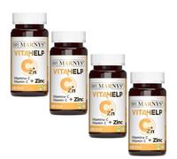 Vitahelp Vitamina C + Zinc - Pack Ahorro 4 x 60 Cápsulas Vegetales - 500mg Vitamina C y 25mg Zinc - Suplemento para Sistema Inmunológico y Antioxidante