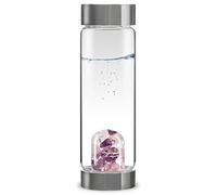 VitaJuwel ViA BIENESTAR | Botella De Agua Con Piedras Preciosas (Cuarzo Rosado - Amatista - Cuarzo Claro)