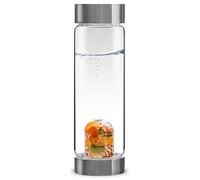 VitaJuwel ViA FELICIDAD | Botella De Agua Con Piedras Preciosas (Jade - Cornalina - Calcita Naranja - Cuarzo Claro)