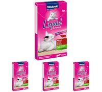 Vitakraft 23521 - Merienda líquida con Carne de Res y Hierba de Gato, 1 Paquete con 6 Bolsas de 15 gr, Total 90 gr (Paquete de 4)