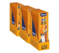 Vitakraft Beef Stick XXL, golosinas para Perros, palito de Carne de Pavo, golosinas de adiestramiento para Perros, sin azúcar añadido (15x 30g) (Paquete de 3)