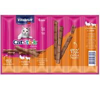 Vitakraft Cat Stick Classic - Juego de 6 palitos carnosos para Gatos, con Pavo y Cordero, sin azúcar añadido