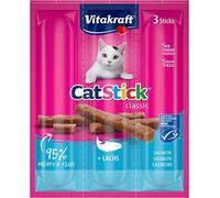 VITAKRAFT Cat Stick Mini, Snacks De Con Omega 3 Para Gatos - 3 Piezas, Pescado, 18 Gramo