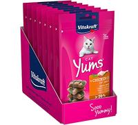 Vitakraft Cat Yums - Aperitivos para gatos con pollo y hierbas, paquete con 9 unidades