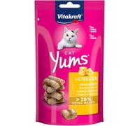 Vitakraft Cat YUMS, golosinas para Gatos, Snack Blando para Gatos Relleno de Queso, en Bolsa resellable, sin azúcar añadido (1x 40g)