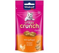 Vitakraft - Crispy Crunch Classic, Snacks para Gatos Crujientes con Carne de Ave de Corral - 60 g (Paquete de 6)
