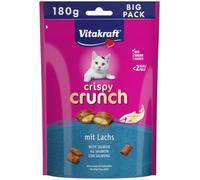 Vitakraft Crispy Crunch pack grande, snack gatos, salmón (1x 180g) | golosina crujiente gatos, almohadilla cereal relleno cremoso, sin azúcares añadidos, ideal para mimar o premiar