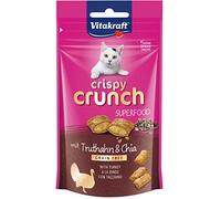Vitakraft - Crispy Crunch Superfood, Snacks para Gatos Crujientes con Pavo y Semillas de Chía - 60 g