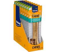 Vitakraft Dental Chews, huesos masticables para perros, huesos masticables hechos de piel de vacuno, para la limpieza de los dientes y la higiene bucal, sin azúcar añadido (8x 160g)