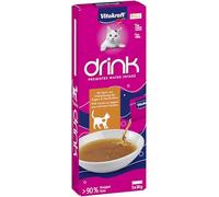 Vitakraft Drink, golosinas líquidas para gatos, snack para gatos para una dieta líquida equilibrada, con pollo, en bolsitas individuales, sin azúcar añadido (1 paquete de 5x 30g)