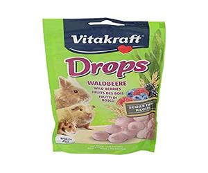 Vitakraft - Drops, Snack de Frutos del Bosque para Todos los Roedores, con Vitaminas y Sin Azúcar - 75 g