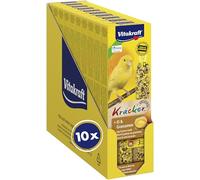 Vitakraft Galletas para Canarios, con Huevo y Semillas de Hierba, con vitaminas y minerales, para un Placer Largo de picoteo, sin azúcar añadido (10 x 54 g)
