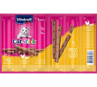 Vitakraft Juego de 6 bocadillos para Gatos, palitos carnosos con Aves de Corral e hígado, Cat Stick Mini, 23847