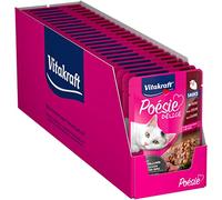 Vitakraft Katzennassfutter Poésie Délice, mit wertvollem Herz in Sauce, für ausgewachsene Katzen, 23 Portionsbeutel, ernährungsphysiologisch abgestimmt (23 x 85g)