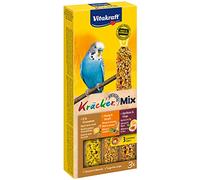 Vitakraft - Kräcker Trio-Mix (Huevo y Semillas de Hierba, Albaricoque e Higo, Miel y sésamo) - 80 g - Pack de 3