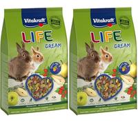 Vitakraft Life Dream, Comida para Conejos Enanos, con Pera, con Manzana, con escaramujo, favorece la digestión y el Desgaste de los Dientes, sin azúcares añadidos (1x 1, 8kg) (Paquete de 2)