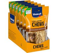 Vitakraft Long Lasting Chews, masticables para perros, huesos masticables hechos de piel de vacuno, para actividad intensiva (6x 173g)