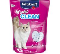 Vitakraft Magic Clean, Arena para Gatos con Perlas de Gel de Sílice Súper Absorbentes, Muy Higiénica, Previene olores y humedad, No se apelmaza, Biodegradable- 4,2 L / 1,85 kg