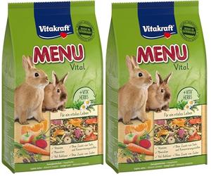 VITAKRAFT Menu Premium Vital Conejo Enano Complejo Natural de Complexeherbs para Conejo Enano 1 kg (Paquete de 2)