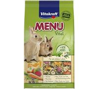 Vitakraft Menu Vital, alimento conejo enano, semillas, verduras (1x 1kg) | hierbas, vitaminas, minerales, oligoelementos, materias primas naturales, sin azúcares añadidos, sin colorantes