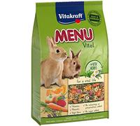 Vitakraft Menu Vital, comida para conejos enanos, con alfalfa, con manzana, con calabaza, enriquecida con hierbas, sin azúcar añadido ni cereales (1x 3kg)