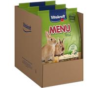 Vitakraft Menu Vital, comida para conejos enanos, con hierbas y verduras, rica en fibra cruda, sin azúcar añadido (3x 5kg)
