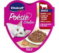 Vitakraft - Poésie Creation Sauce, alimento húmedo para Gatos en Salsa, Variedad Ternera y Zanahoria - 85 g