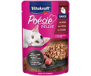 Vitakraft Poésie Délice, Comida húmeda para Gatos, Comida húmeda en Salsa, con corazón, sin azúcar añadido ni Cereales (1x 85g)