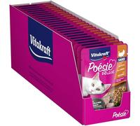 Vitakraft Poésie Délice, comida húmeda para gatos en bolsitas, jugosa pechuga de pavo en salsa, alimento húmedo gatos adultos, sin azúcares ni cereales añadidos, formato multipack (23x 85g)