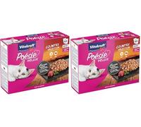Vitakraft Poésie Délice, Country Selection, Comida húmeda para Gatos, Comida húmeda para Gatos en gelatina, con Pollo, con Ternera (1 Pack de 6X 85g) (Paquete de 2)