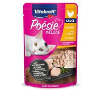 Vitakraft Poésie Délice, Trocitos de Carne de Pollo en Salsa para Gatos, 85 g