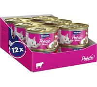 Vitakraft Poésie Mousse, Comida húmeda para Gatos, con Carne de Vacuno, nutricionalmente coordinada, sin azúcar añadido (12 x 85 g)