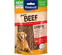 Vitakraft Pure Beef Strips, golosinas para perros, tiras de carne de buey, golosinas de adiestramiento para perros, sin azúcar añadido (1x 80g)