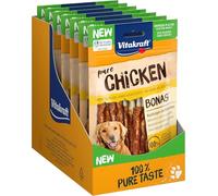 Vitakraft Pure Chicken Bonas, golosinas para perros, palitos masticables con pollo, golosinas de adiestramiento para perros, sin azúcar añadido (13x 80g)