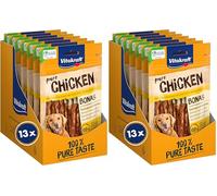 Vitakraft Pure Chicken Bonas, golosinas para Perros, palitos masticables con Pollo, golosinas de adiestramiento para Perros, sin azúcar añadido (13x 80g) (Paquete de 2)