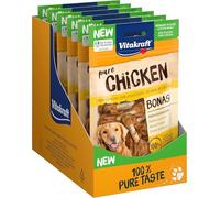 Vitakraft Pure Chicken Bonas, snack líquido Vitakraft, golosina para gatos, snack cremoso para gatos, con salmón y ácidos grasos omega 3, en bolsitas, para una piel sana (1 paquete de 6x 15g)